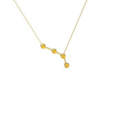 Aries Kolye - Sitrin 8 ayar altın kolye (40 cm altın rolo zincir) #ukffjq