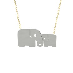 8 ayar beyaz altın kolye (40 cm gümüş rolo zincir)