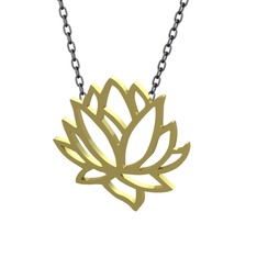 Lotus Çiçeği Kolye - 925 ayar altın kaplama gümüş kolye (40 cm gümüş rolo zincir) #10i59z7