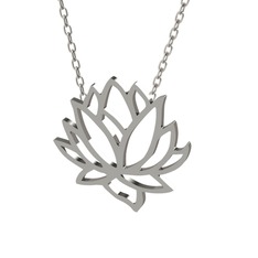Lotus Çiçeği Kolye - 925 ayar gümüş kolye (40 cm gümüş rolo zincir) #4ff8bj