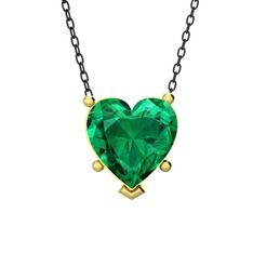 Ena Kalp Kolye - Yeşil kuvars 8 ayar altın kolye (40 cm gümüş rolo zincir) #12cp4a8