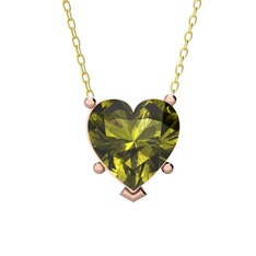 Ena Kalp Kolye - Peridot 925 ayar rose altın kaplama gümüş kolye (40 cm altın rolo zincir) #1hnkvi7