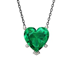 Ena Kalp Kolye - Yeşil kuvars 8 ayar beyaz altın kolye (40 cm gümüş rolo zincir) #1k1ymec