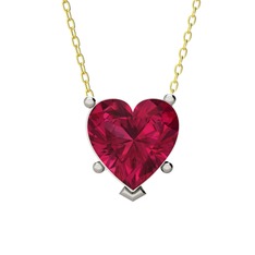 Ena Kalp Kolye - Rodolit garnet 8 ayar beyaz altın kolye (40 cm altın rolo zincir) #1olkd0j