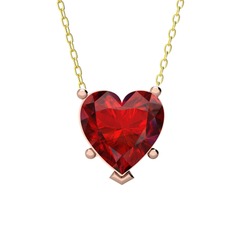 Garnet 18 ayar rose altın kolye (40 cm altın rolo zincir)