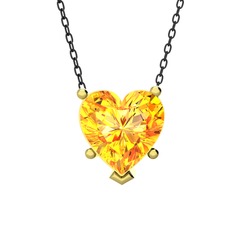 Ena Kalp Kolye - Sitrin 18 ayar altın kolye (40 cm gümüş rolo zincir) #3hmdj5