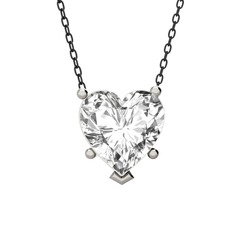 Ena Kalp Kolye - Beyaz zirkon 925 ayar gümüş kolye (40 cm gümüş rolo zincir) #6b7epb