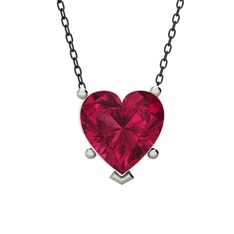 Ena Kalp Kolye - Rodolit garnet 8 ayar beyaz altın kolye (40 cm gümüş rolo zincir) #dsrdb3