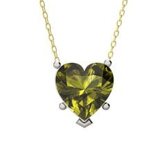 Ena Kalp Kolye - Peridot 18 ayar beyaz altın kolye (40 cm gümüş rolo zincir) #qo23it