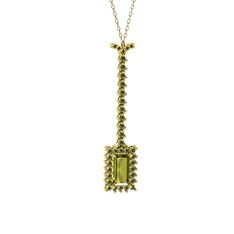 Via Kolye - Peridot 925 ayar altın kaplama gümüş kolye (40 cm altın rolo zincir) #5zaezt
