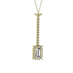Via Kolye - Swarovski 14 ayar altın kolye (40 cm altın rolo zincir) #alrg34