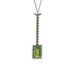 Via Kolye - Peridot ve yeşil kuvars 14 ayar rose altın kolye (40 cm gümüş rolo zincir) #cudc0h