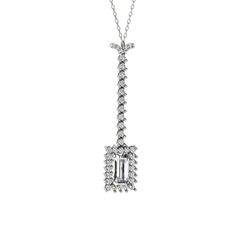 Via Kolye - Beyaz zirkon ve swarovski 925 ayar gümüş kolye (40 cm gümüş rolo zincir) #mboruw