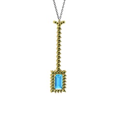Via Kolye - Akuamarin ve peridot 14 ayar altın kolye (40 cm gümüş rolo zincir) #nowfuc