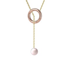 Pembe inci 18 ayar rose altın kolye (60 cm altın rolo zincir)