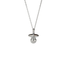 Emzik Kolye - 925 ayar gümüş kolye (40 cm gümüş rolo zincir) #1m9mesc