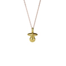 Emzik Kolye - 925 ayar altın kaplama gümüş kolye (40 cm rose altın rolo zincir) #p8nqzd