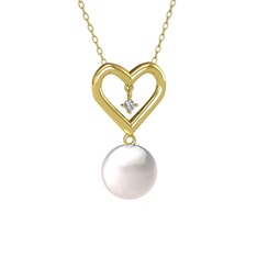Inci ve swarovski 18 ayar altın kolye (40 cm altın rolo zincir)