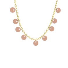 Rona Pullu Kolye - 8 ayar rose altın kolye (40 cm altın rolo zincir) #11ni7b1