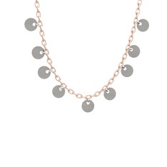 Rona Pullu Kolye - 8 ayar beyaz altın kolye (40 cm rose altın rolo zincir) #y9q8sz