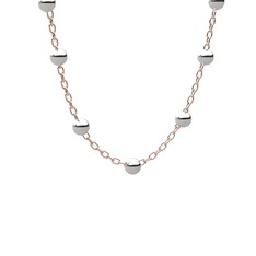 14 ayar beyaz altın kolye (40 cm rose altın rolo zincir)