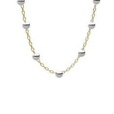 Bui Top Kolye - 14 ayar beyaz altın kolye (40 cm gümüş rolo zincir) #4nwqx6