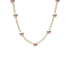 925 ayar rose altın kaplama gümüş kolye (40 cm altın rolo zincir)