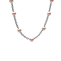 18 ayar rose altın kolye (40 cm gümüş rolo zincir)