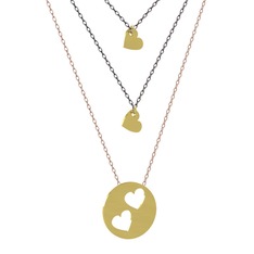 18 ayar altın kolye (45 cm gümüş rolo zincir)