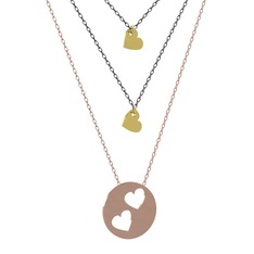 925 ayar altın kaplama gümüş kolye (45 cm gümüş rolo zincir)