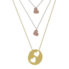 8 ayar rose altın kolye (45 cm beyaz altın rolo zincir)