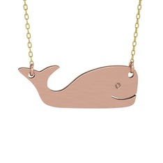 Sevimli Balina Kolye - 18 ayar rose altın kolye (40 cm altın rolo zincir) #1fej861