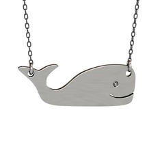 8 ayar beyaz altın kolye (40 cm gümüş rolo zincir)