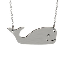 Sevimli Balina Kolye - 925 ayar gümüş kolye (40 cm beyaz altın rolo zincir) #7s4ho9