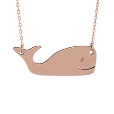 Sevimli Balina Kolye - 8 ayar rose altın kolye (40 cm rose altın rolo zincir) #oqz828