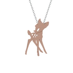 Bambi Kolye - 14 ayar rose altın kolye (40 cm gümüş rolo zincir) #12uwj3s