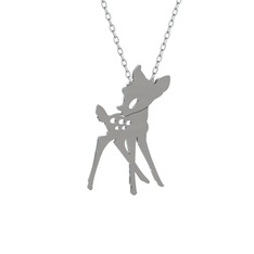 Bambi Kolye - 925 ayar gümüş kolye (40 cm beyaz altın rolo zincir) #1jneij3