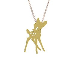 Bambi Kolye - 925 ayar altın kaplama gümüş kolye (40 cm rose altın rolo zincir) #1kyua9v