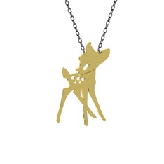 Bambi Kolye - 8 ayar altın kolye (40 cm gümüş rolo zincir) #mx96kq
