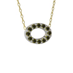 Nola Elips Kolye - Peridot 925 ayar gümüş kolye (40 cm gümüş rolo zincir) #epqbtu