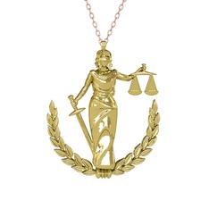 Adalet Kolye - 925 ayar altın kaplama gümüş kolye (40 cm gümüş rolo zincir) #3qt72g