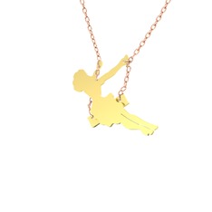 14 ayar altın kolye (40 cm rose altın rolo zincir)
