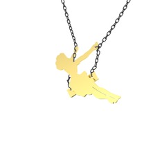 925 ayar altın kaplama gümüş kolye (40 cm gümüş rolo zincir)