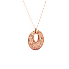 8 ayar rose altın kolye (40 cm rose altın rolo zincir)