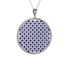 Petek Kolye - Lab safir 18 ayar beyaz altın kolye (40 cm rose altın rolo zincir) #1bdk64r