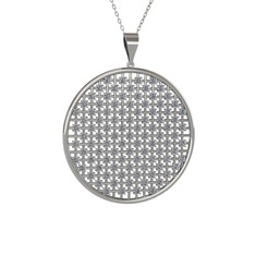 Petek Kolye - Pırlanta 18 ayar beyaz altın kolye (10.67 karat, 40 cm beyaz altın rolo zincir) #1ecoelv