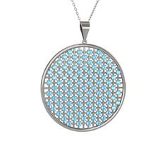 Petek Kolye - Akuamarin 18 ayar beyaz altın kolye (40 cm beyaz altın rolo zincir) #1ez9lo1