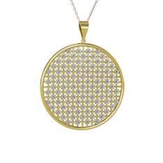 Petek Kolye - Swarovski 14 ayar altın kolye (40 cm rose altın rolo zincir) #1fqrx6a