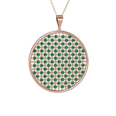 Petek Kolye - Yeşil kuvars 925 ayar rose altın kaplama gümüş kolye (40 cm altın rolo zincir) #1fzht4h