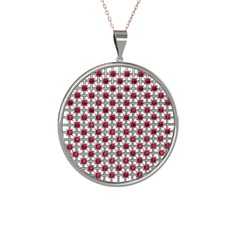 Petek Kolye - Rodolit garnet 14 ayar beyaz altın kolye (40 cm rose altın rolo zincir) #1g3z0c2